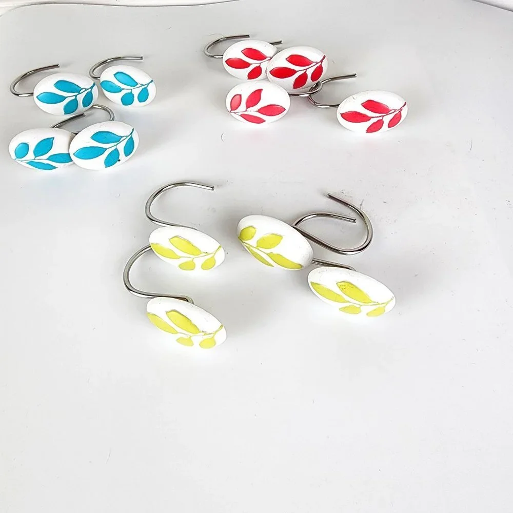 Shower Curtain Hooks Multicolors Set of Twelve